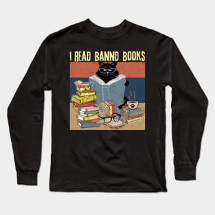 Cat I Read Banned Books Long Sleeve T-Shirt